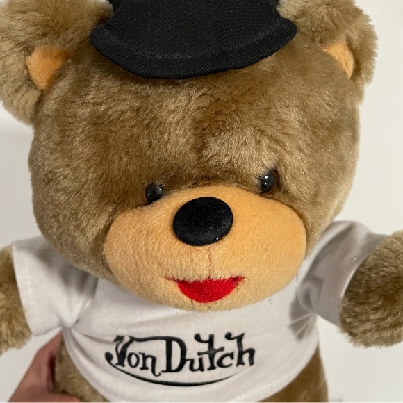Rare Von Dutch Y2K Vintage Bear Plush
 (SEE PHOTOS) - Picture 3 of 4